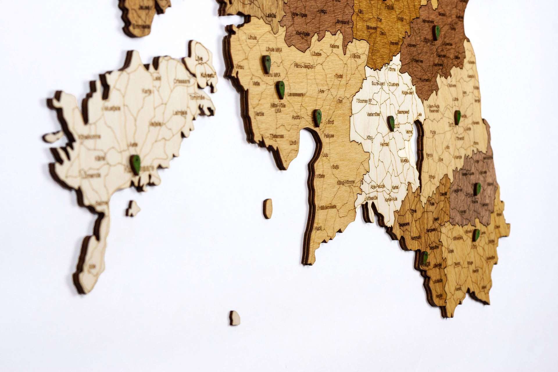 Estonia Wooden Map