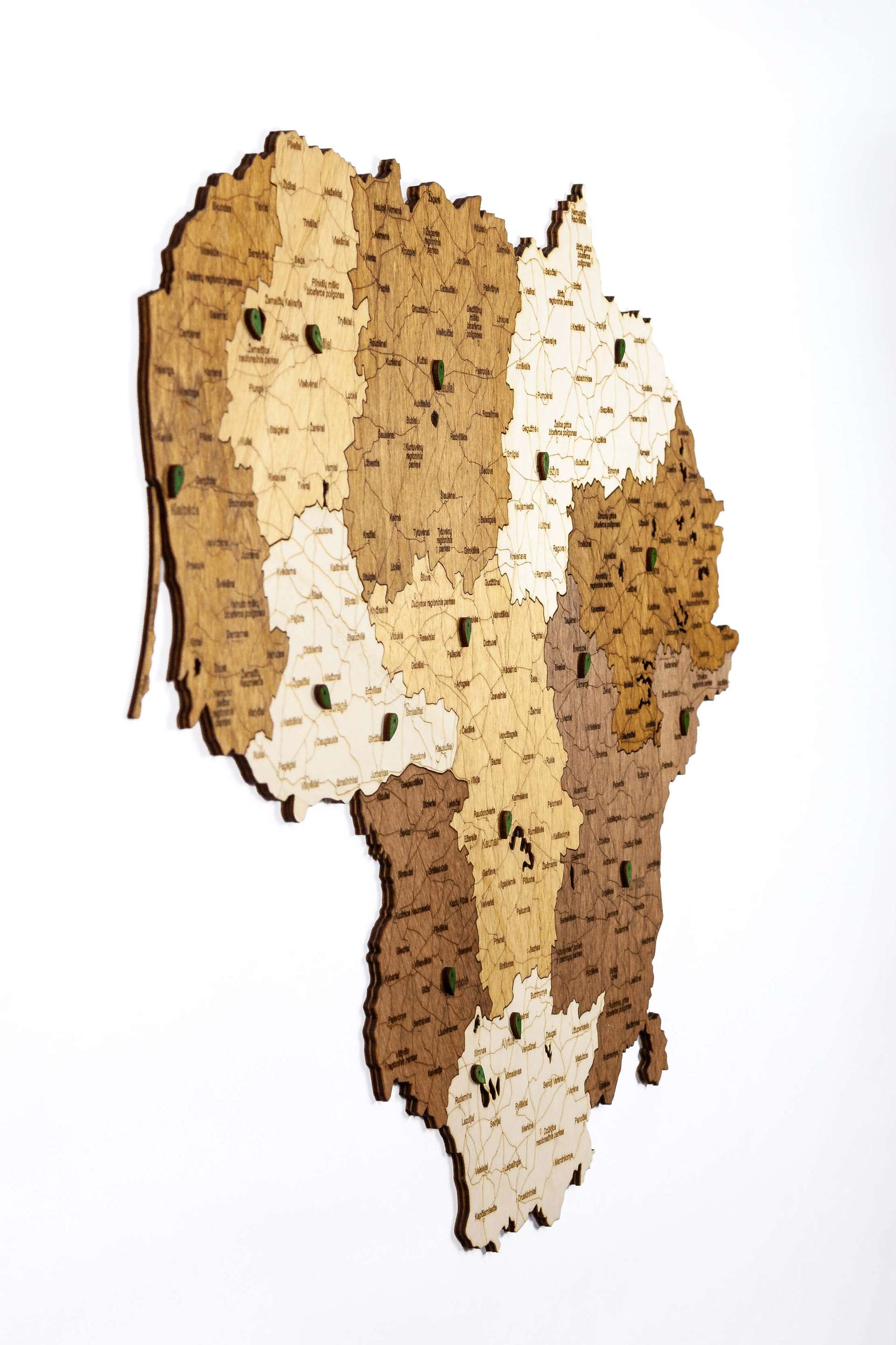 Lithuania Wooden Map