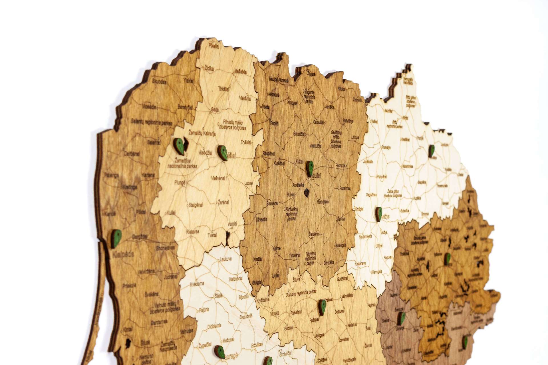 Lithuania Wooden Map
