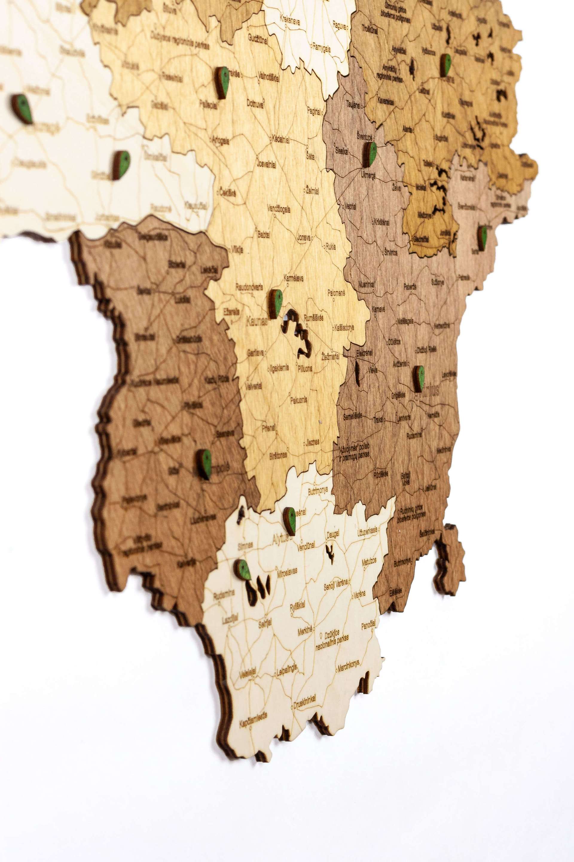 Lithuania Wooden Map