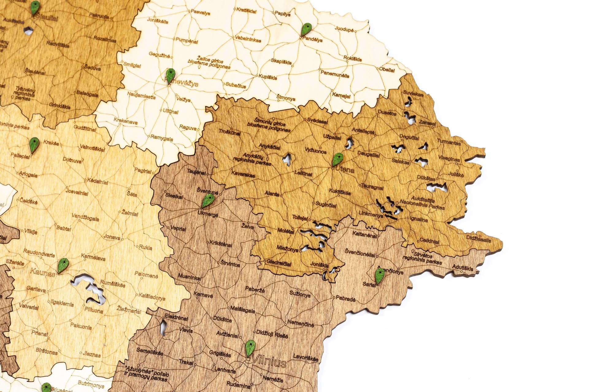 Lithuania Wooden Map