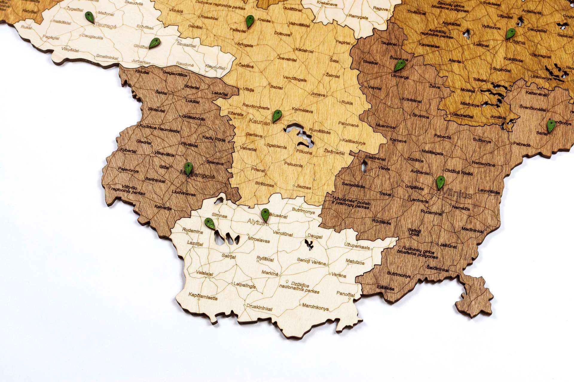 Lithuania Wooden Map