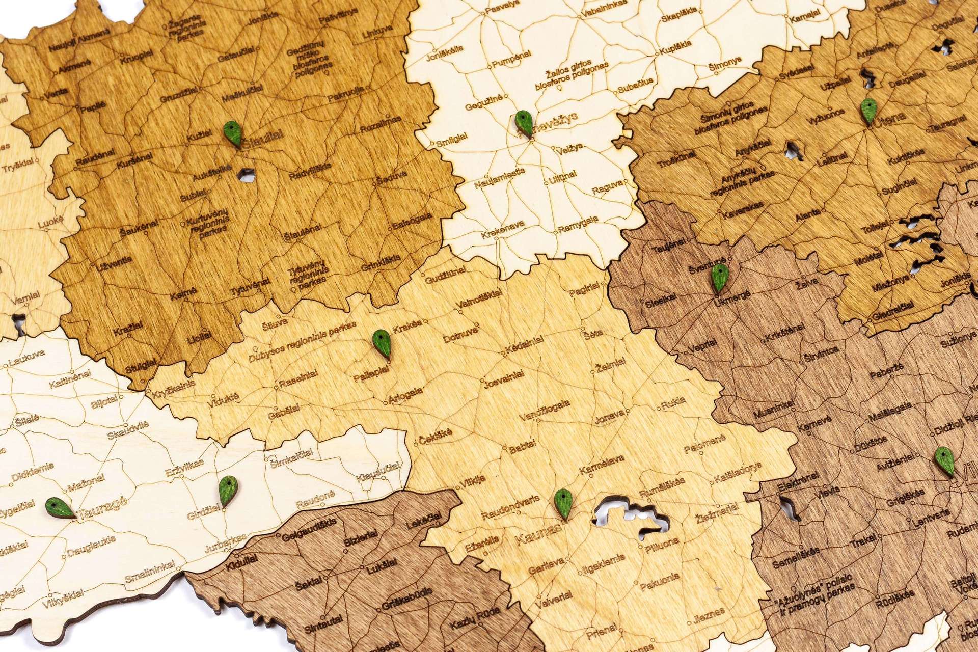 Lituanie Carte en bois