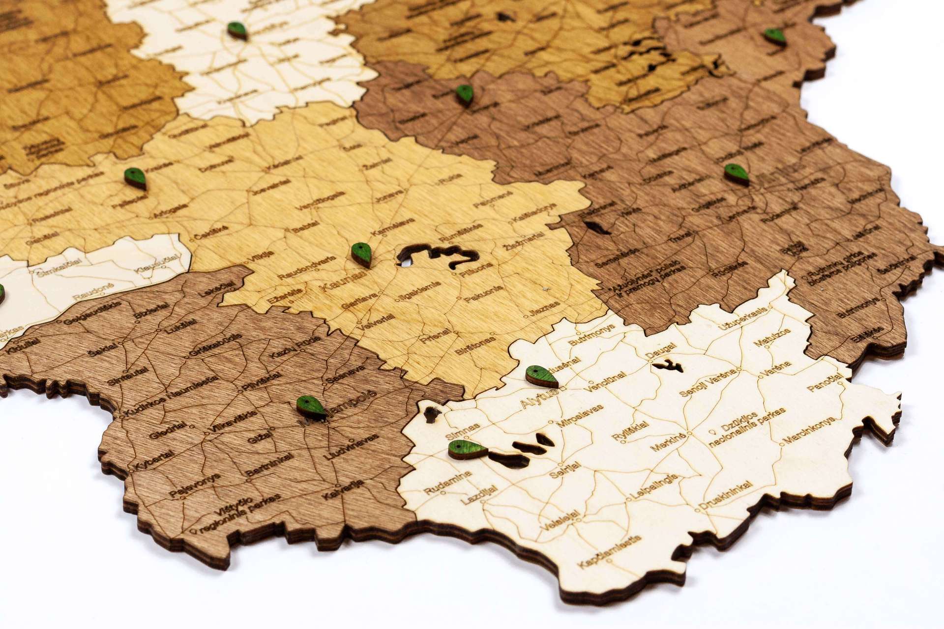 Lituanie Carte en bois