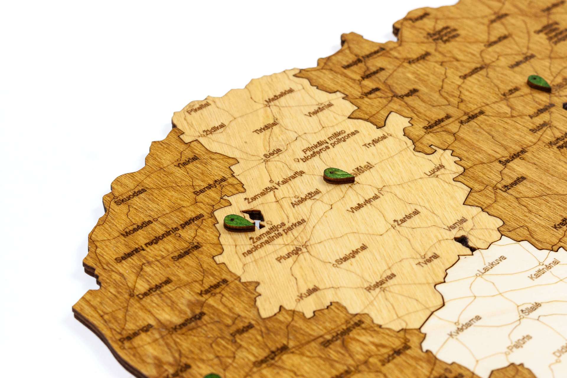 Lituanie Carte en bois