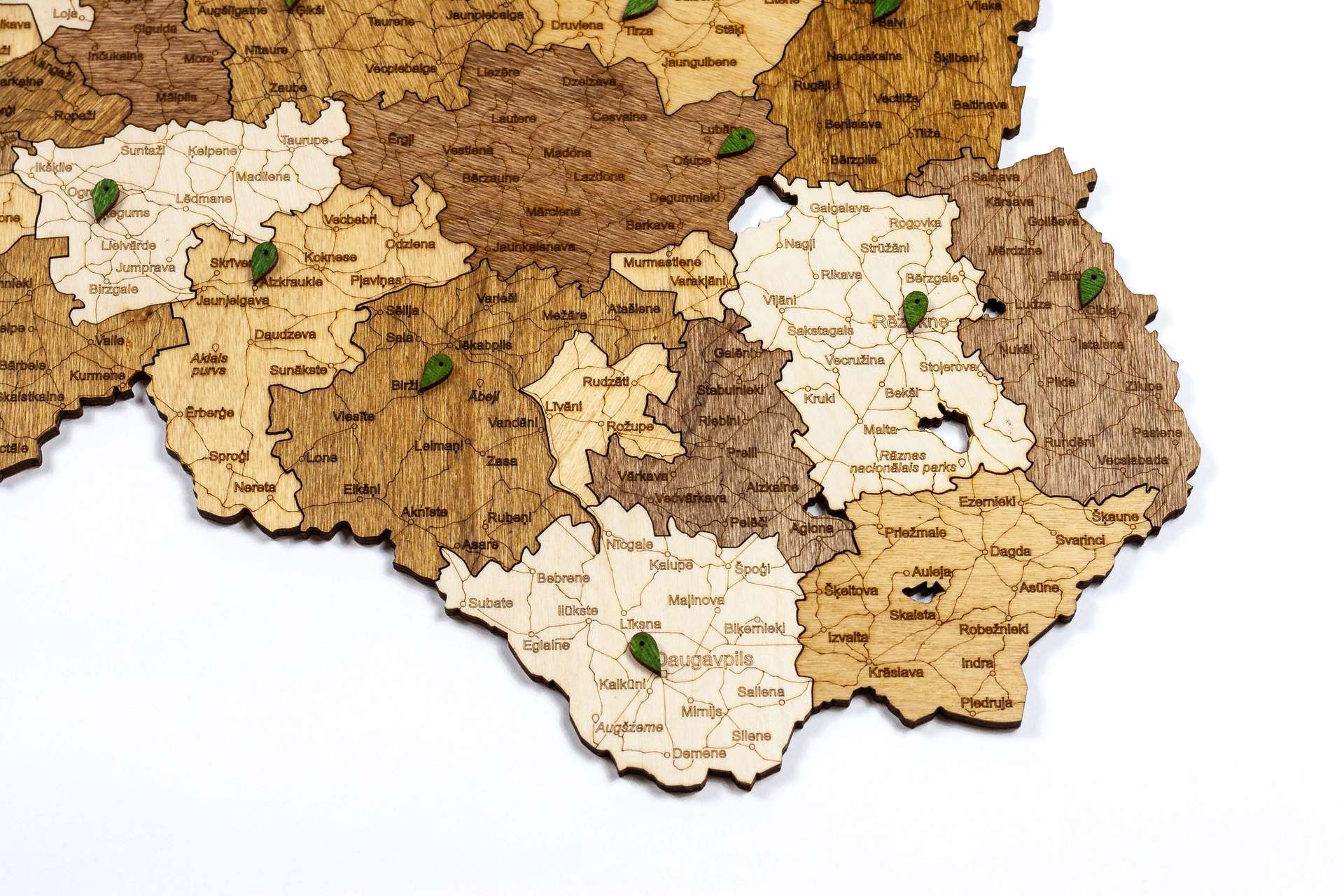 Latvia Wooden Map