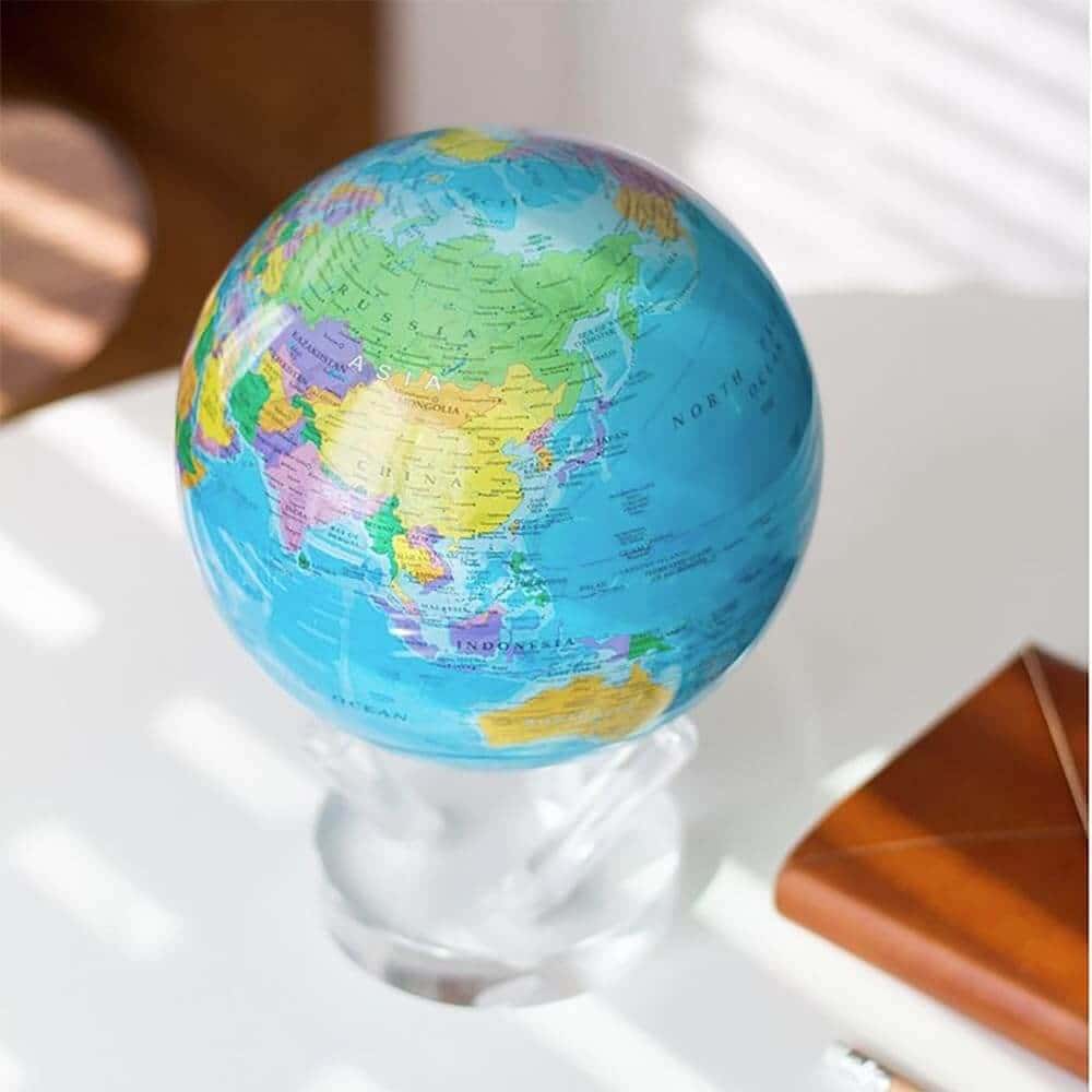 MOVA Blue Political Map Spinning Magnetic Globe