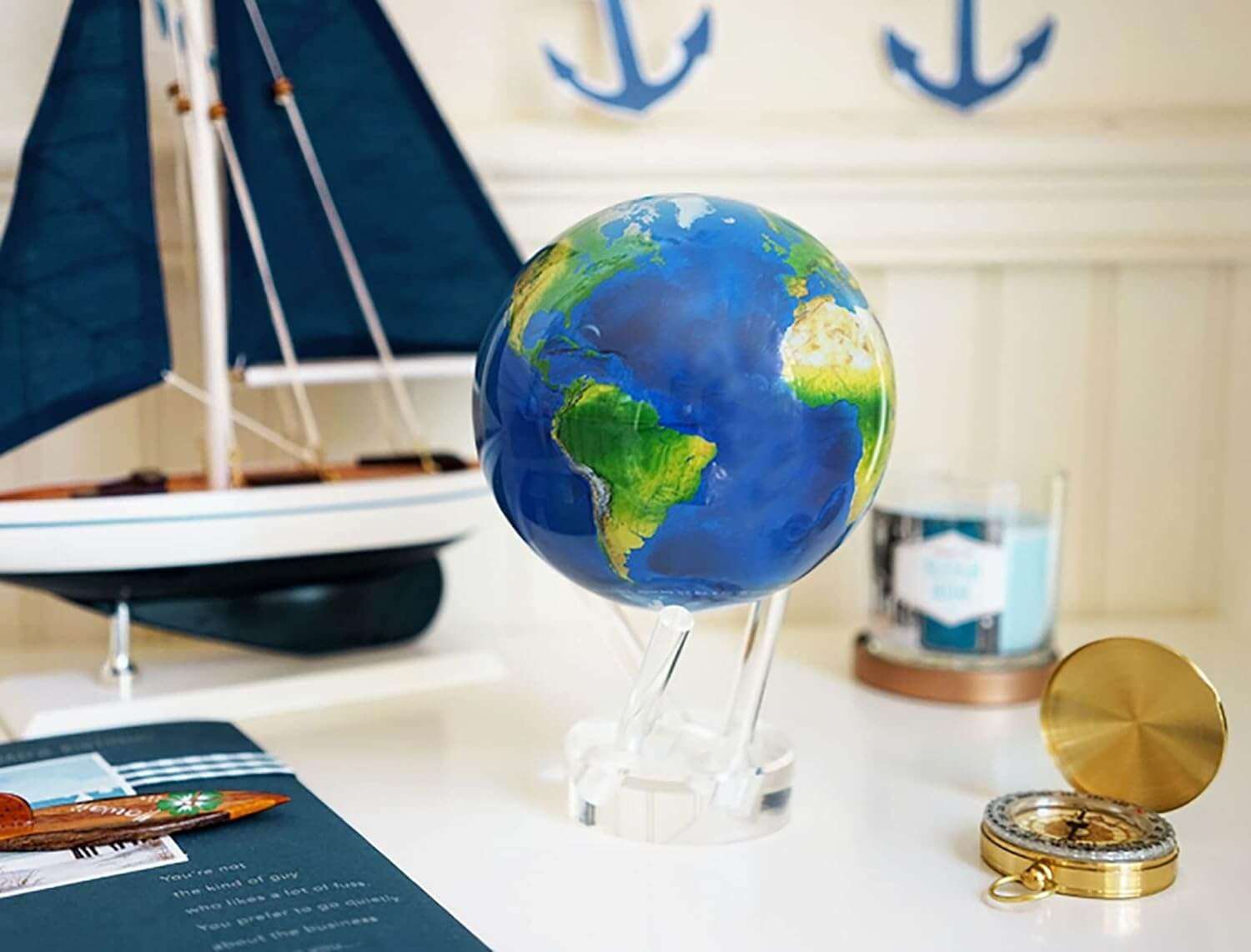 Globo magnético auto-rotativo MOVA Natural Earth