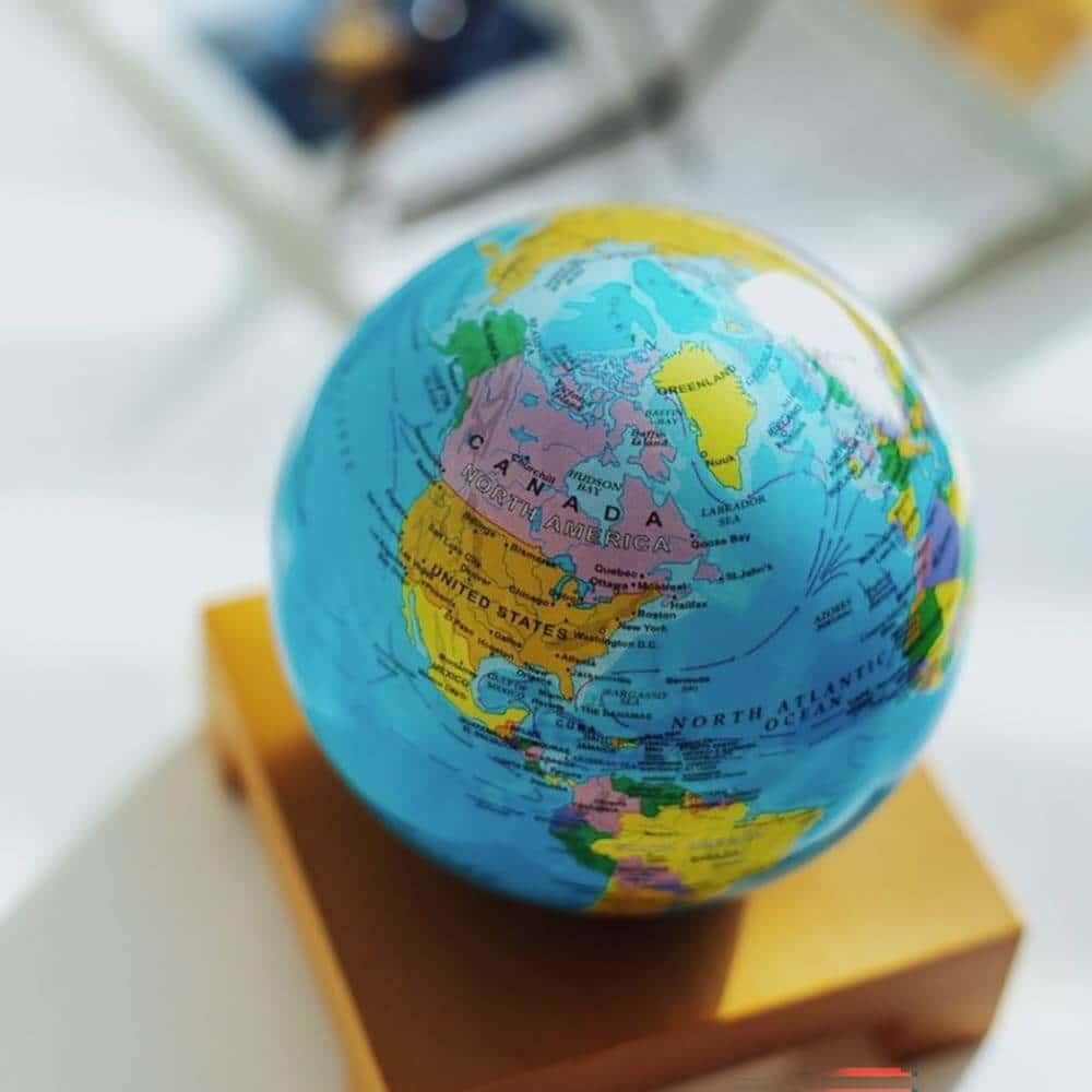 MOVA Blue Political Map Spinning Magnetic Globe