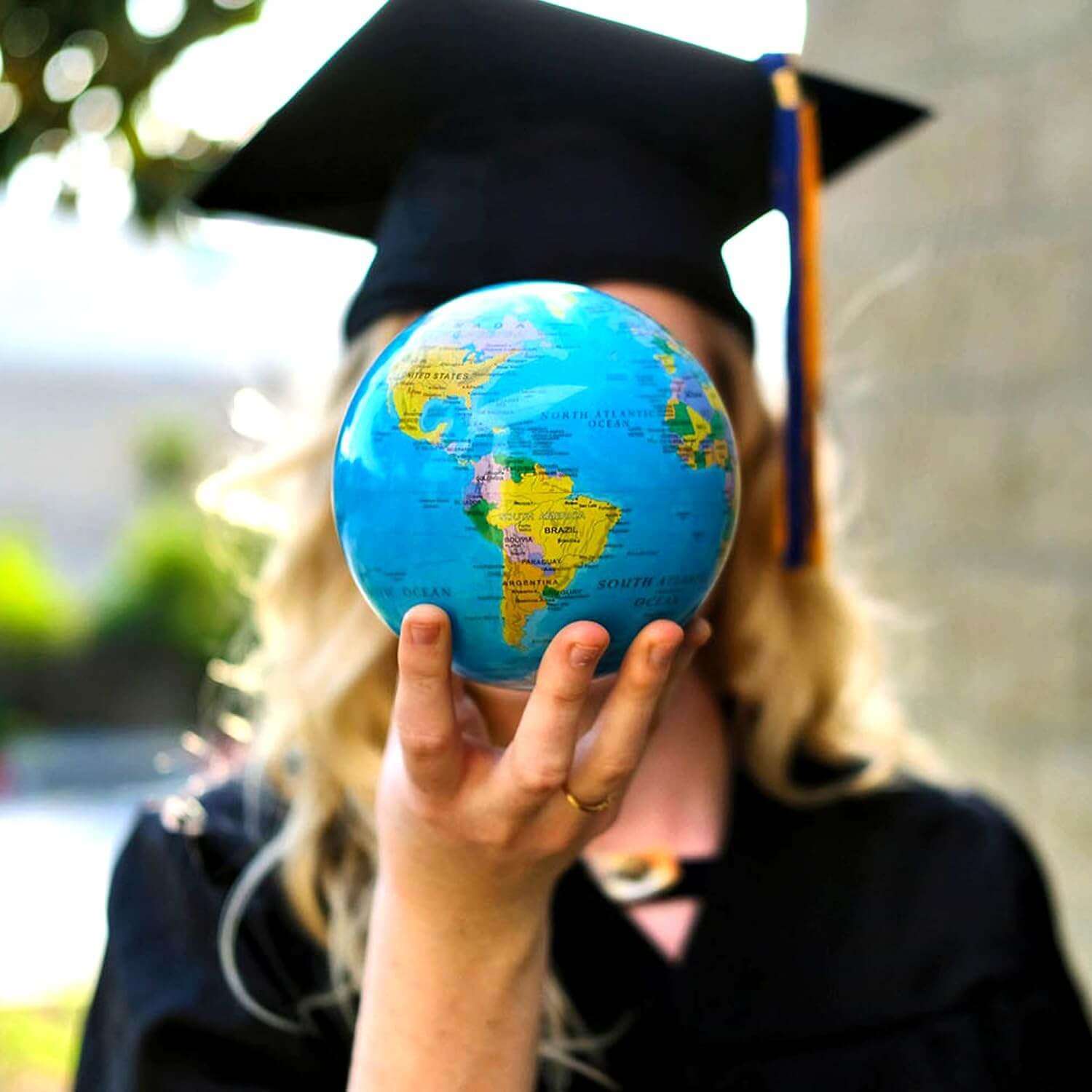 MOVA Blue Political Map Spinning Magnetic Globe