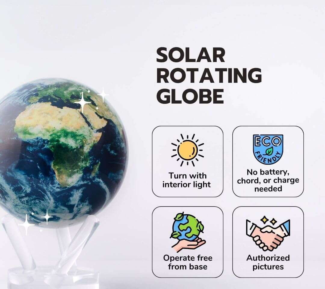 MOVA Blue Relief Map Self Rotating Globe