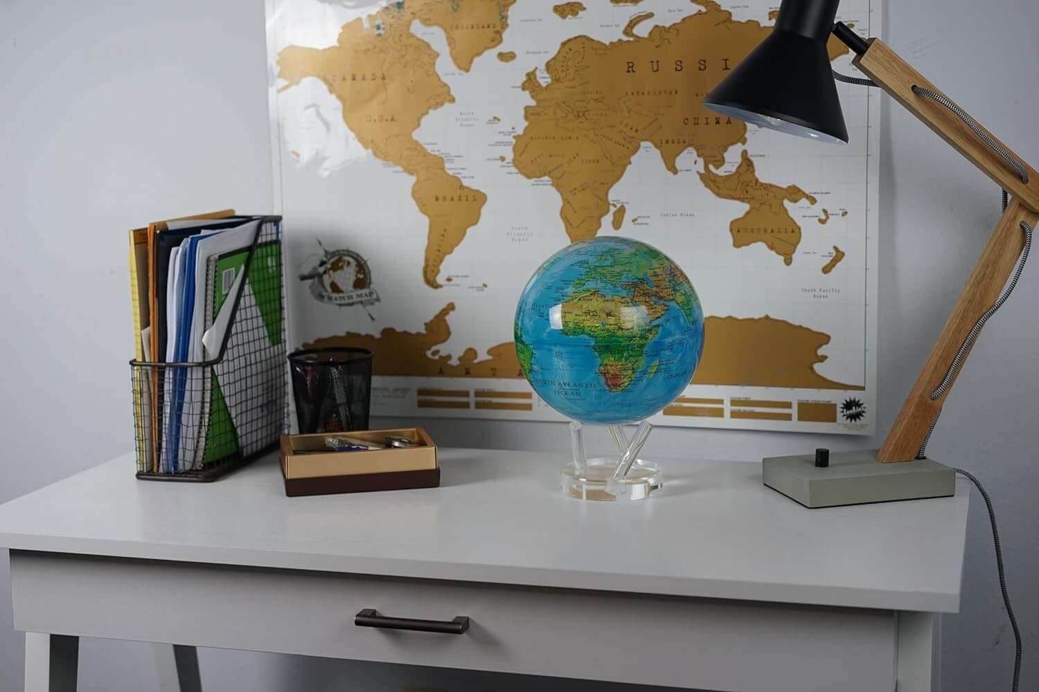 MOVA Blue Political Map Spinning Magnetic Globe