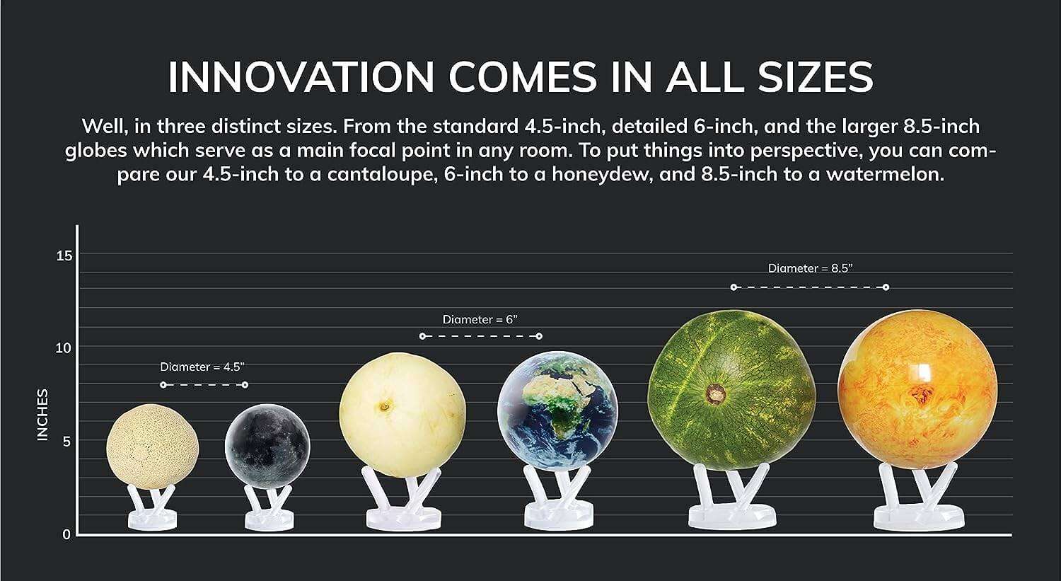 MOVA Blue Relief Map Self Rotating Globe