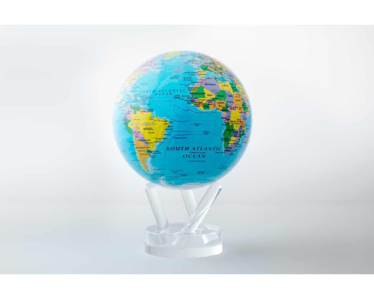 MOVA Blue Political Map Spinning Magnetic Globe