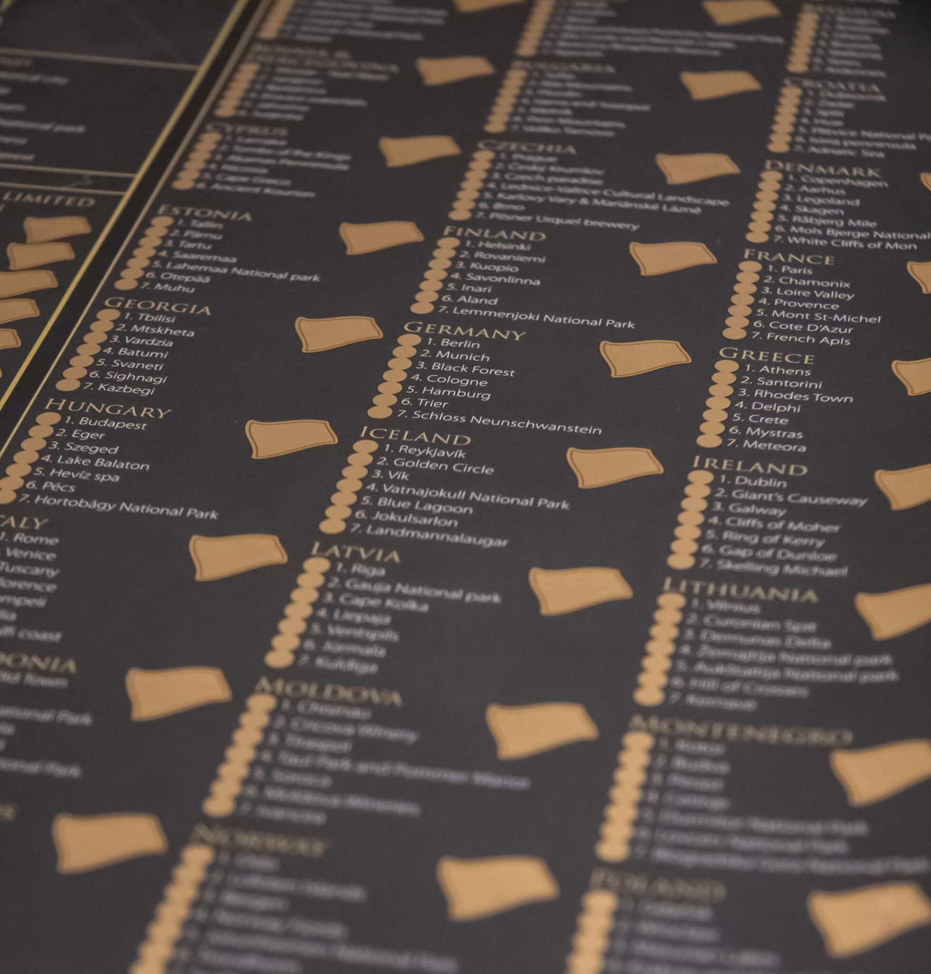 Scratch map of Europe