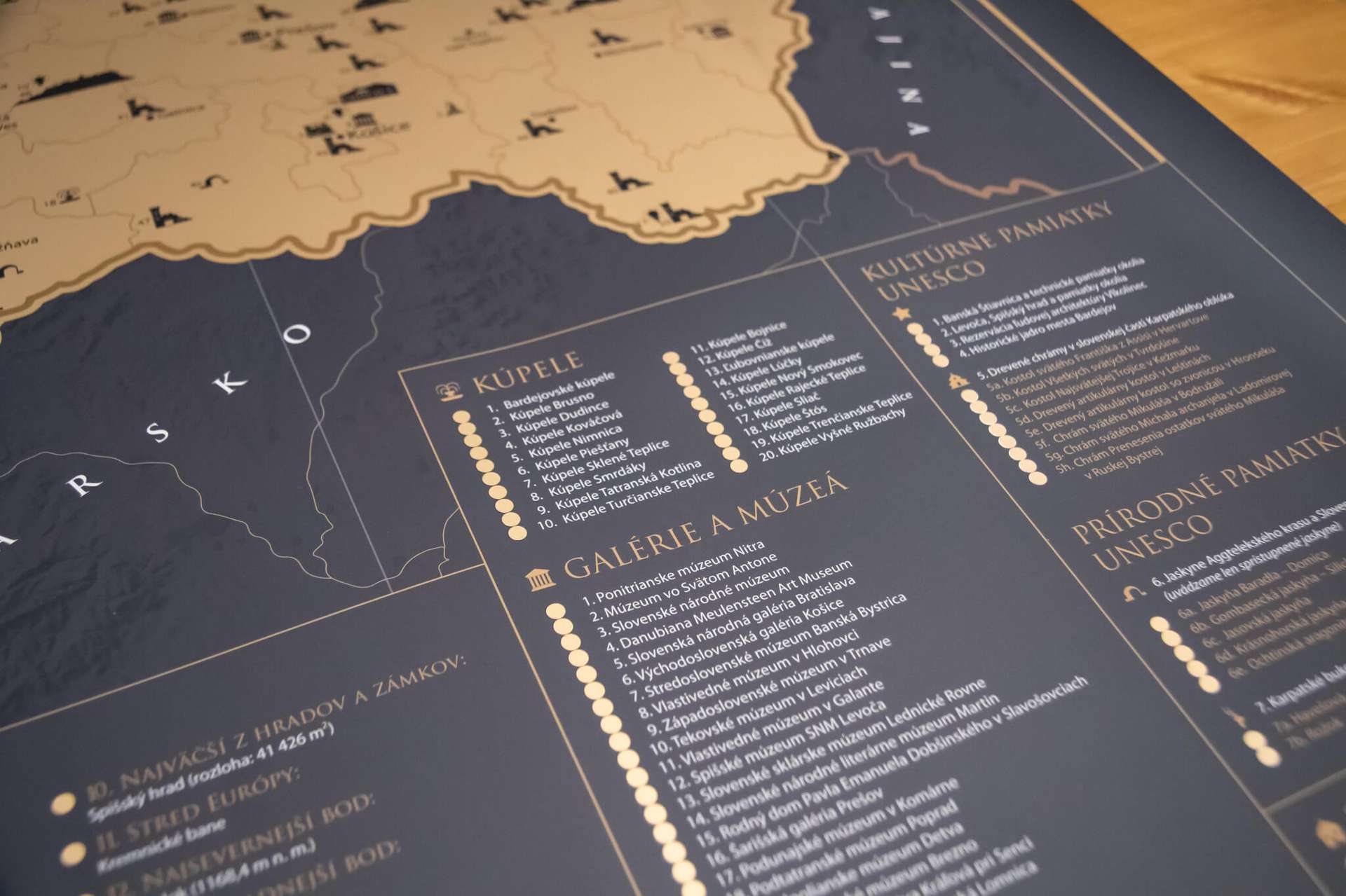 Scratch off map of Slovakia - topographical map