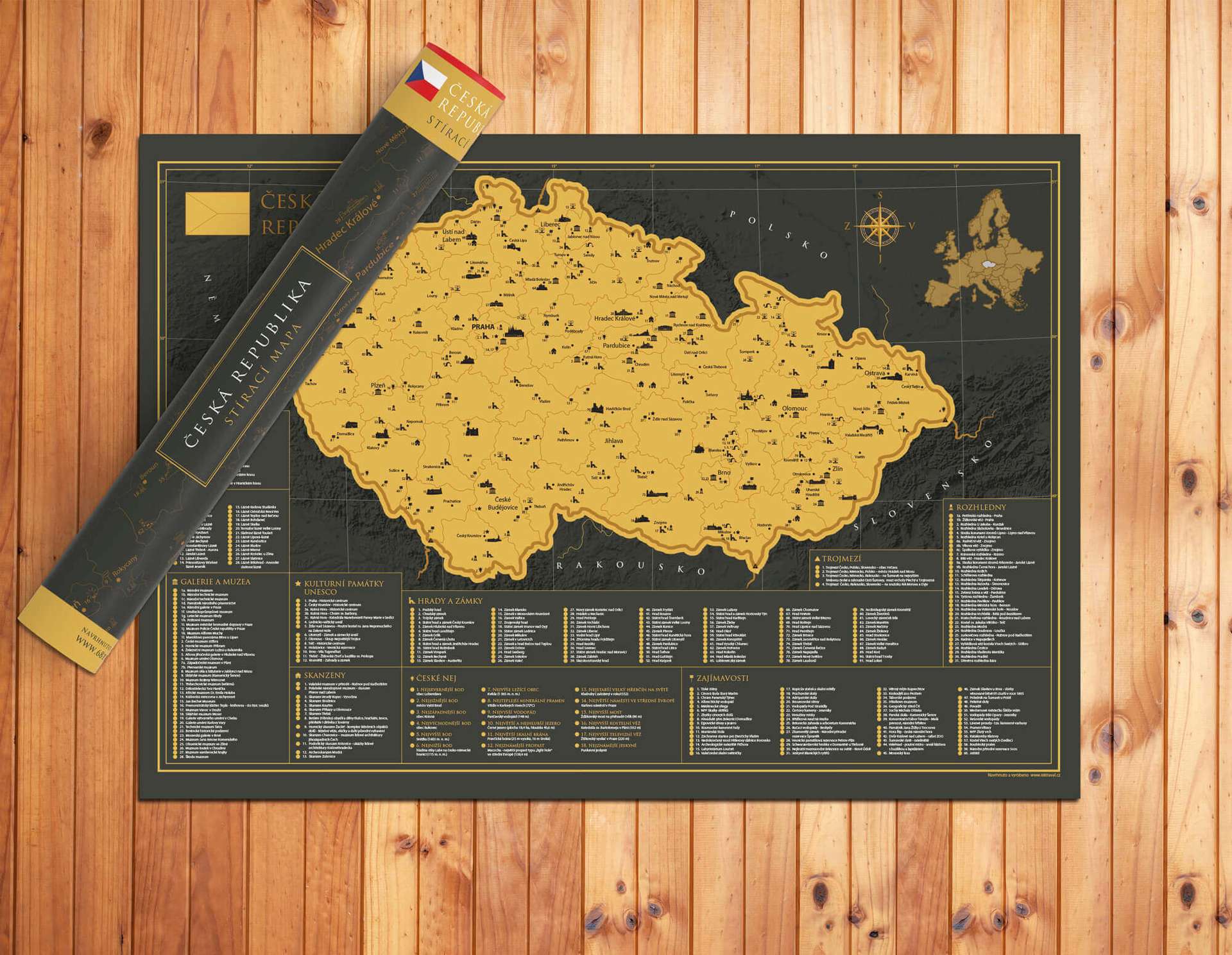 Scratch off Map of the Czech Republic