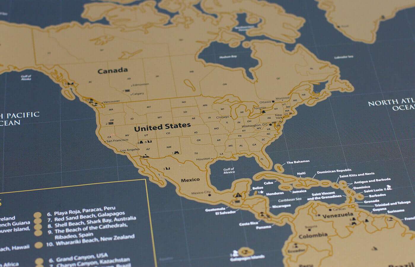 Scratch off map of the world