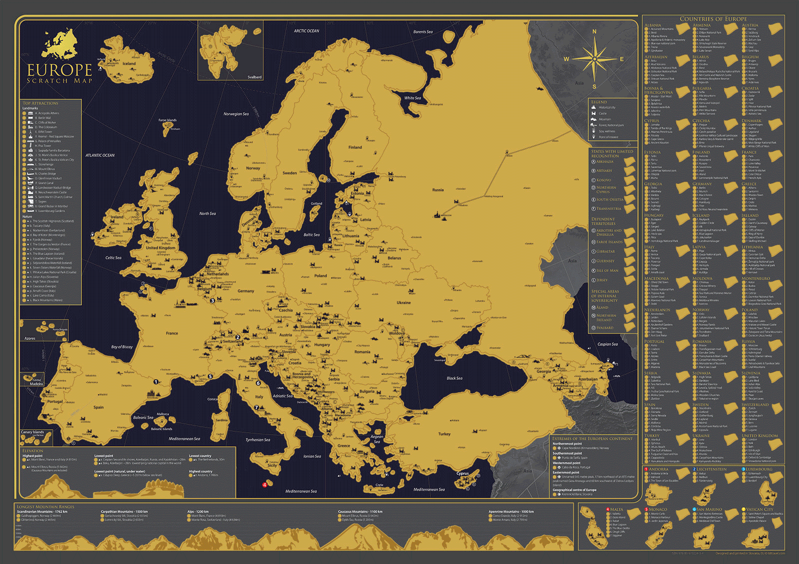 Scratch map of Europe