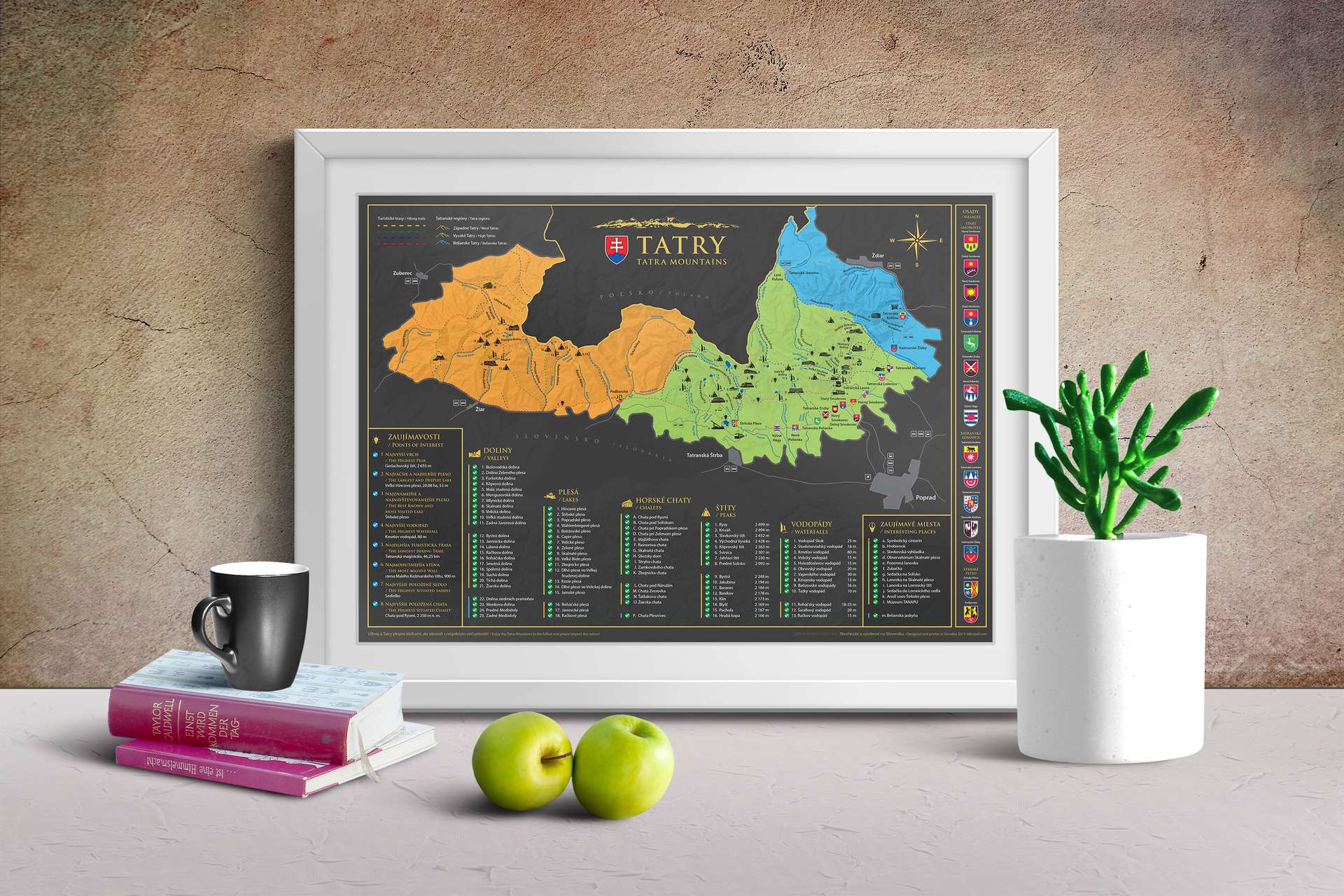 Scratch off map of the Western, Belianske and High Tatras - size A3