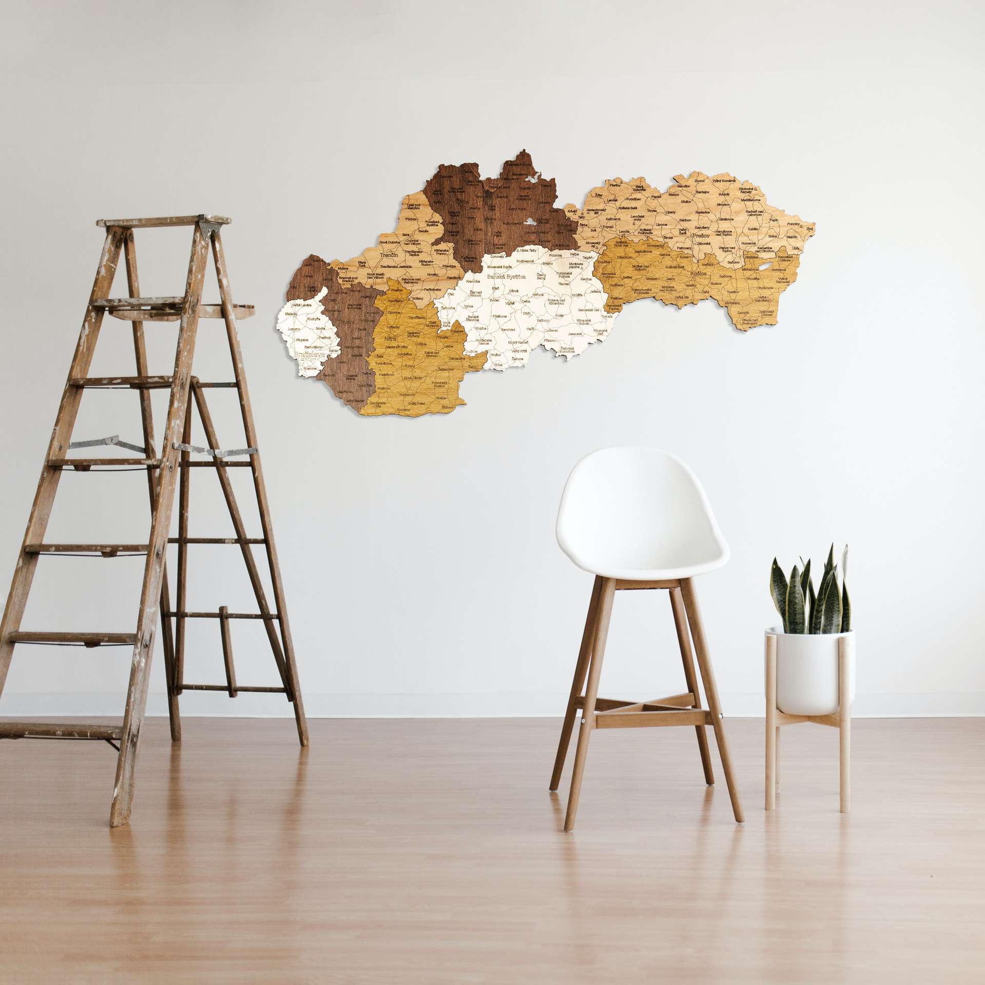 Wooden Map of Slovakia