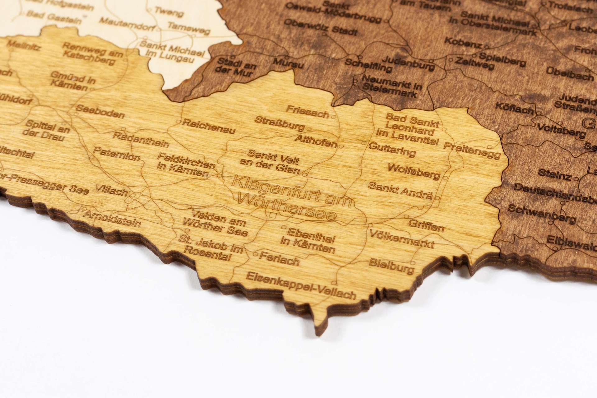 Wooden Map of Austria