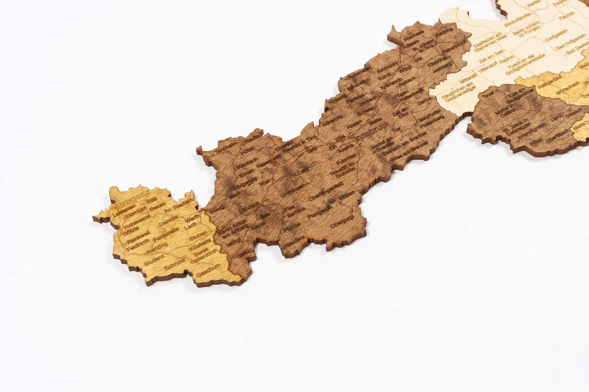 Wooden Map of Austria