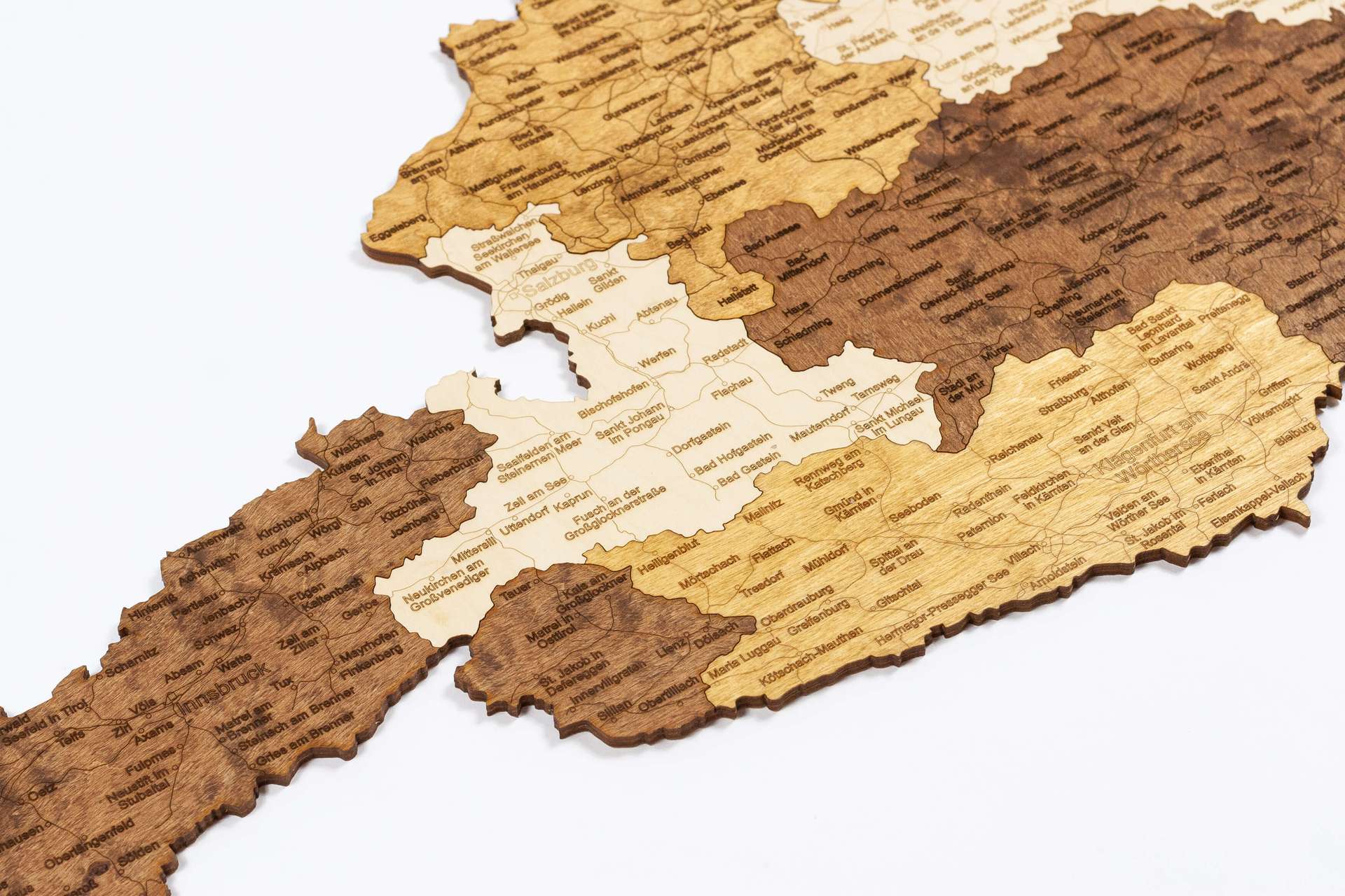 Wooden Map of Austria