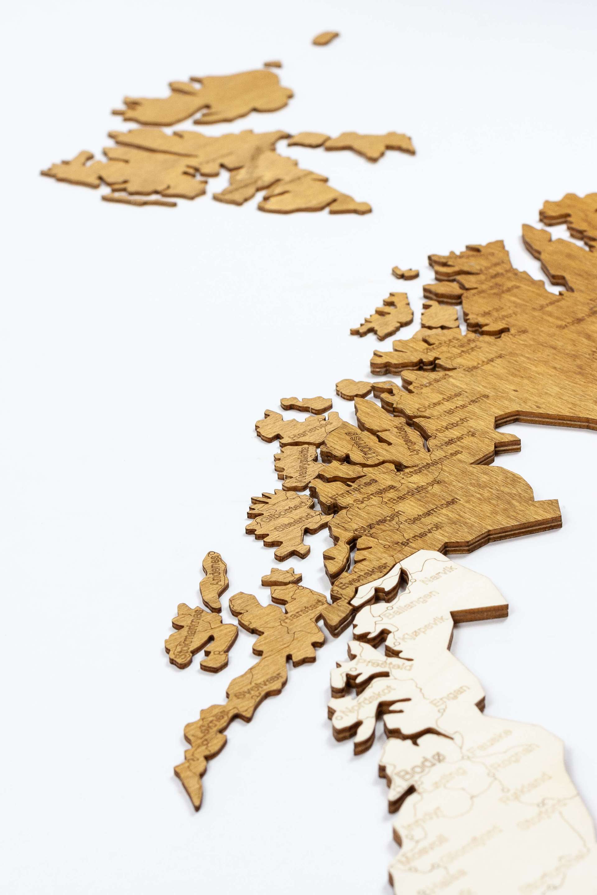 Wooden Map of Norway