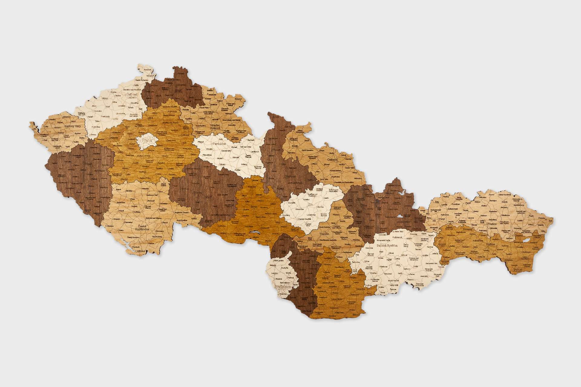 Wooden Map of the Czech Republic
