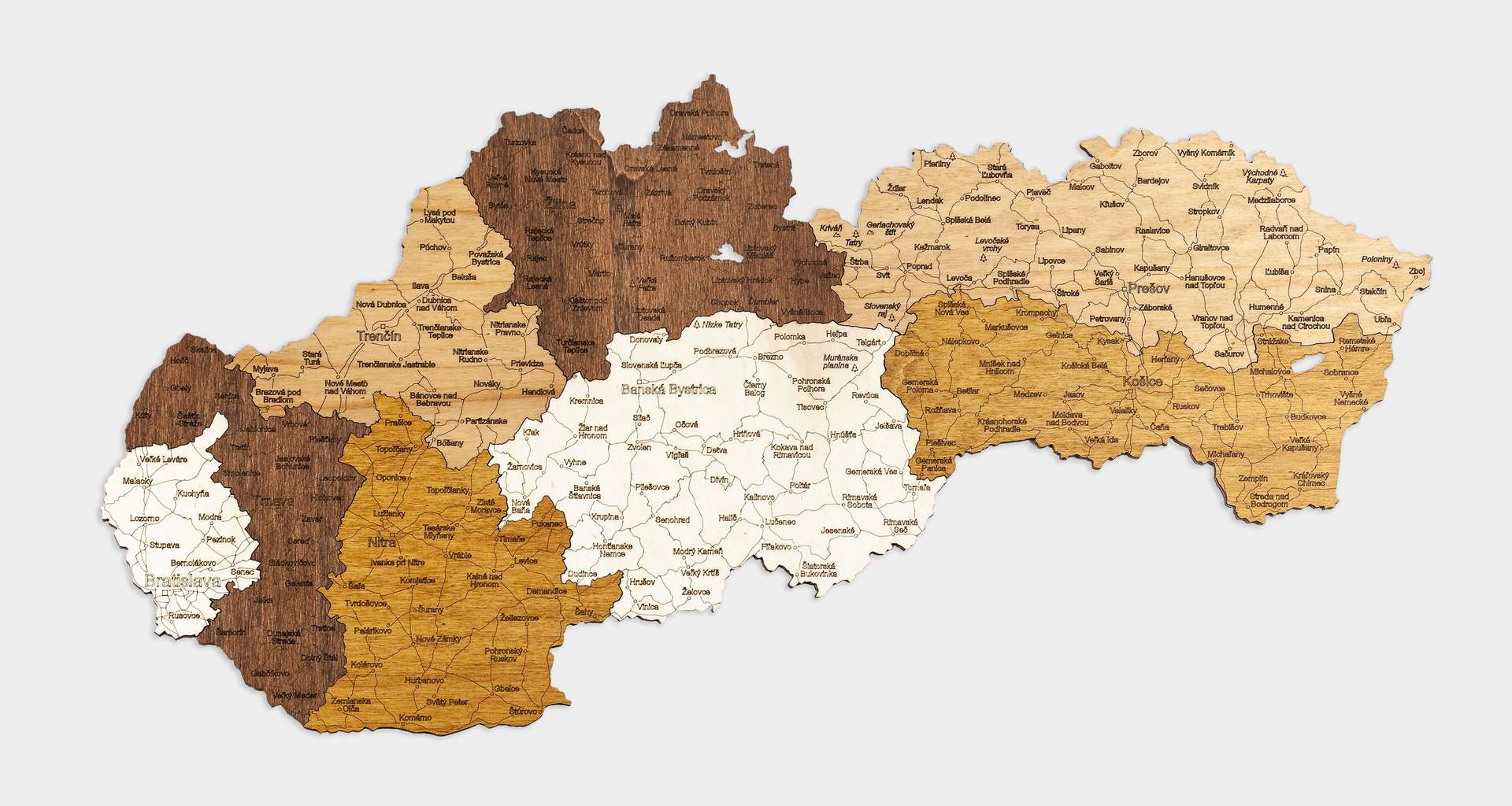 Wooden Map of Slovakia