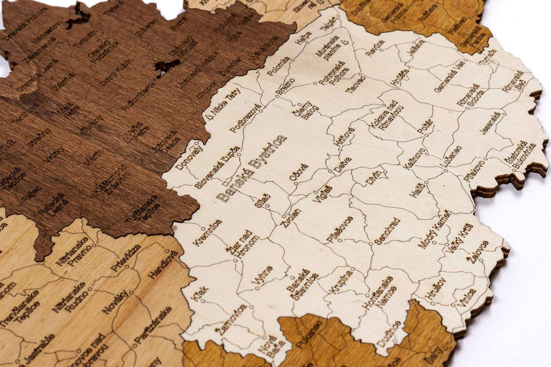 Wooden Map of Slovakia