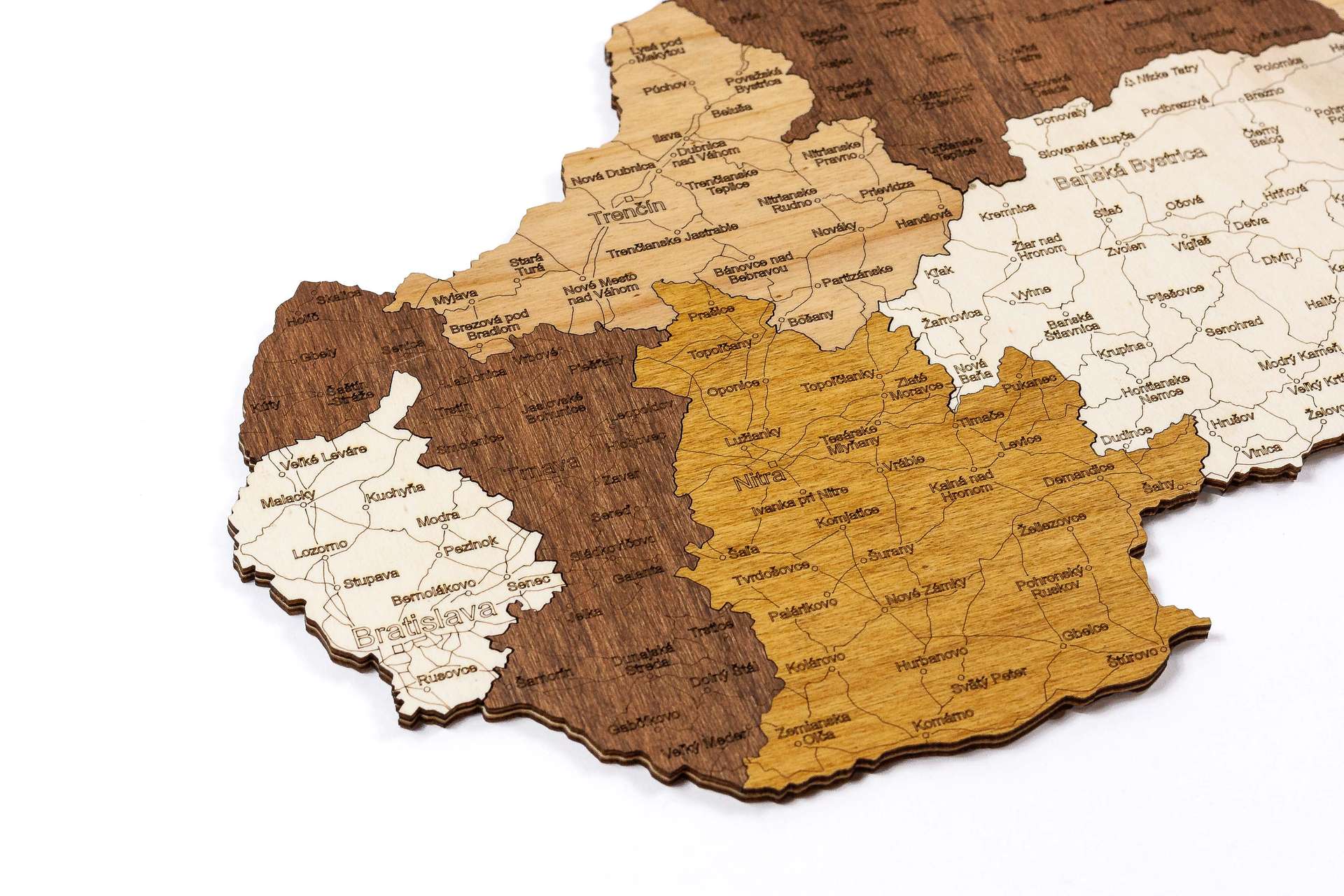 Wooden Map of Slovakia