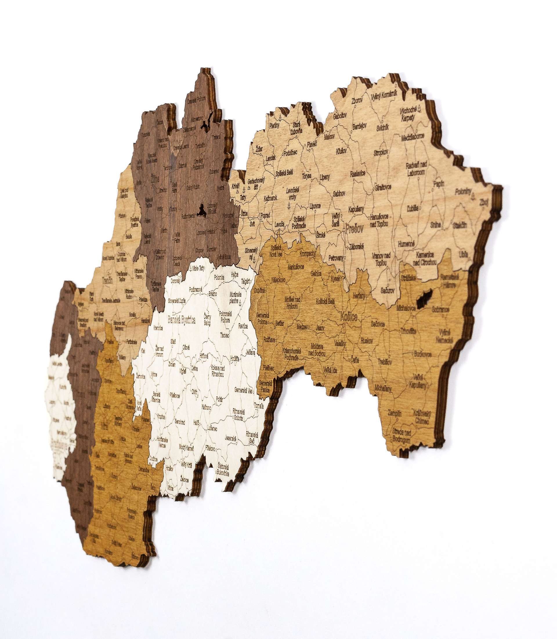 Wooden Map of Slovakia