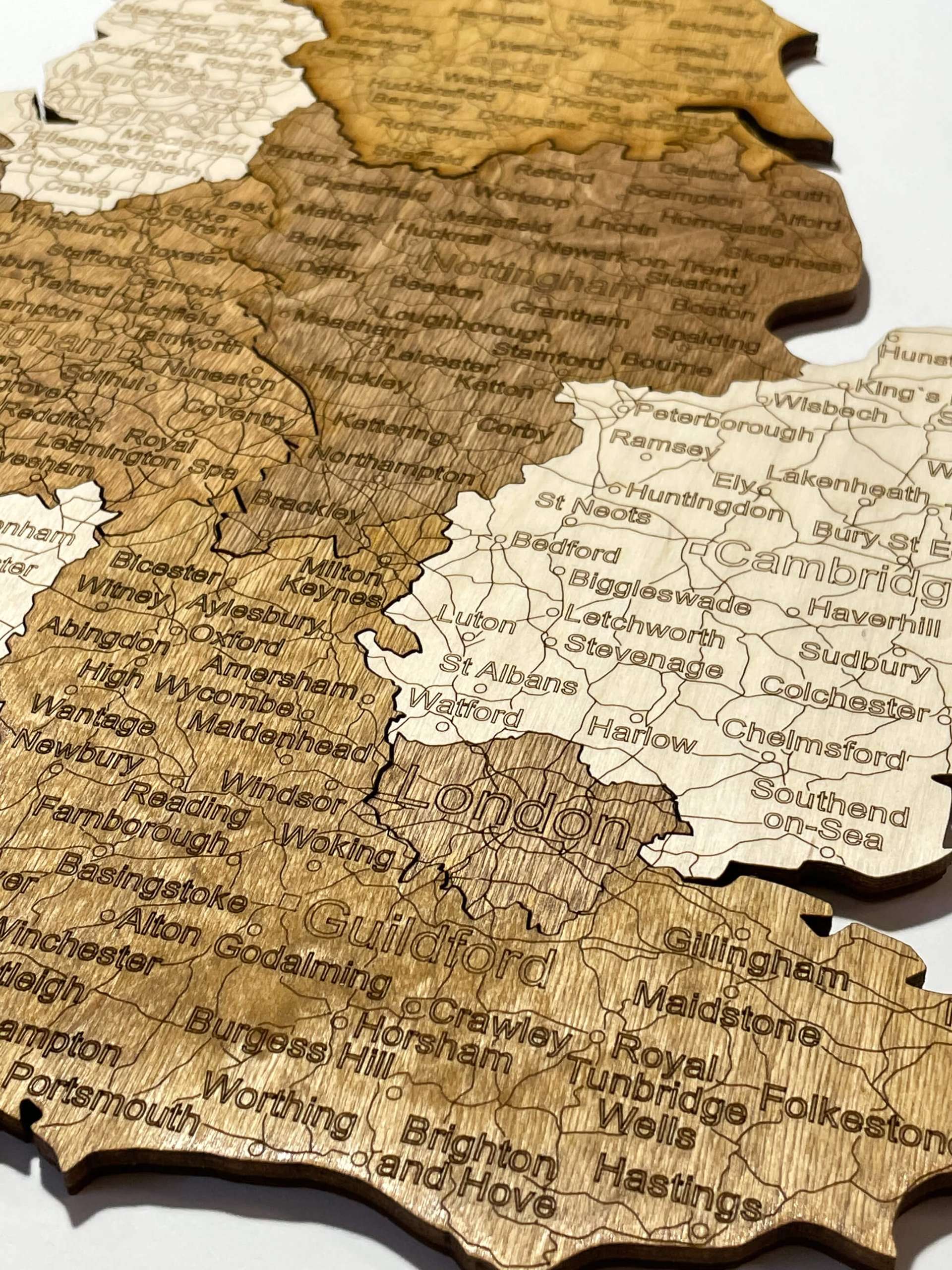 United Kingdom (British Isles + Ireland) Wooden Map