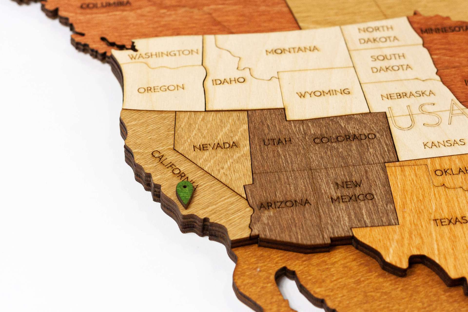 Wooden World Map Wall Decoration