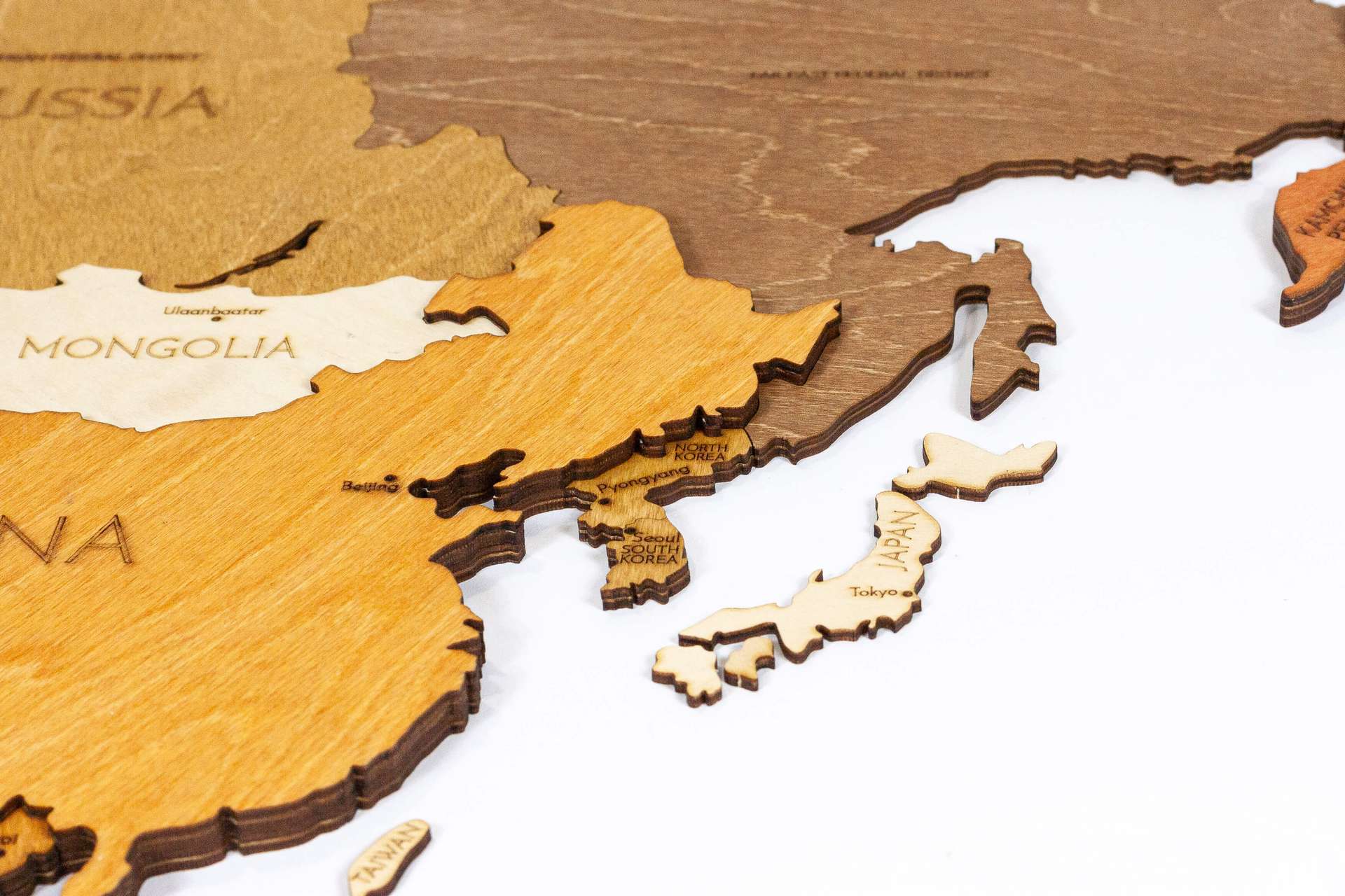 Wooden World Map Wall Decoration