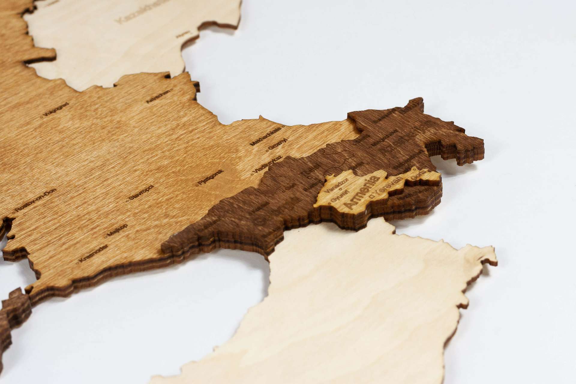 3D Wooden Wall Map of Europe