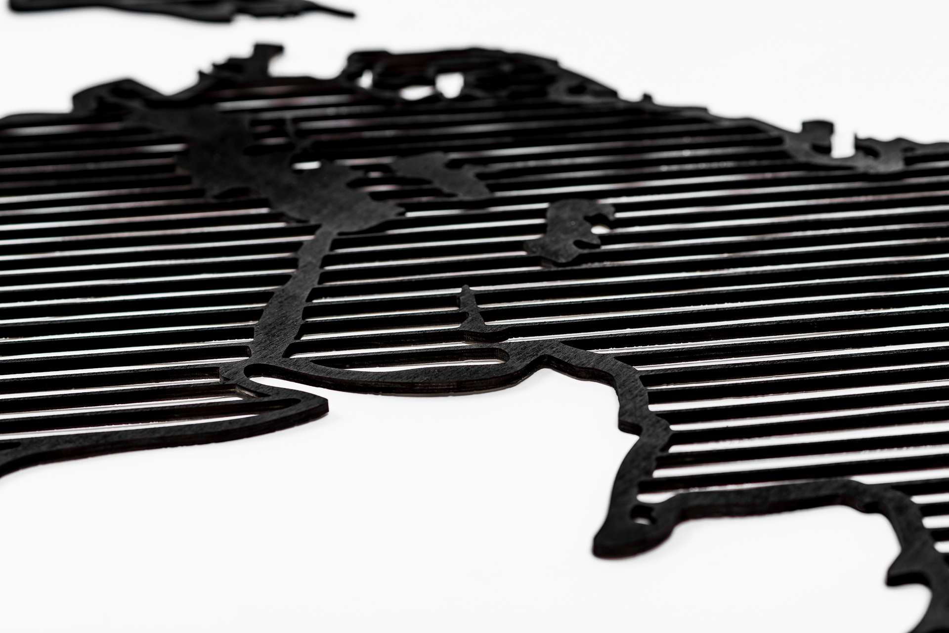 Line Wooden World Map - Minimalistic Wall Decoration