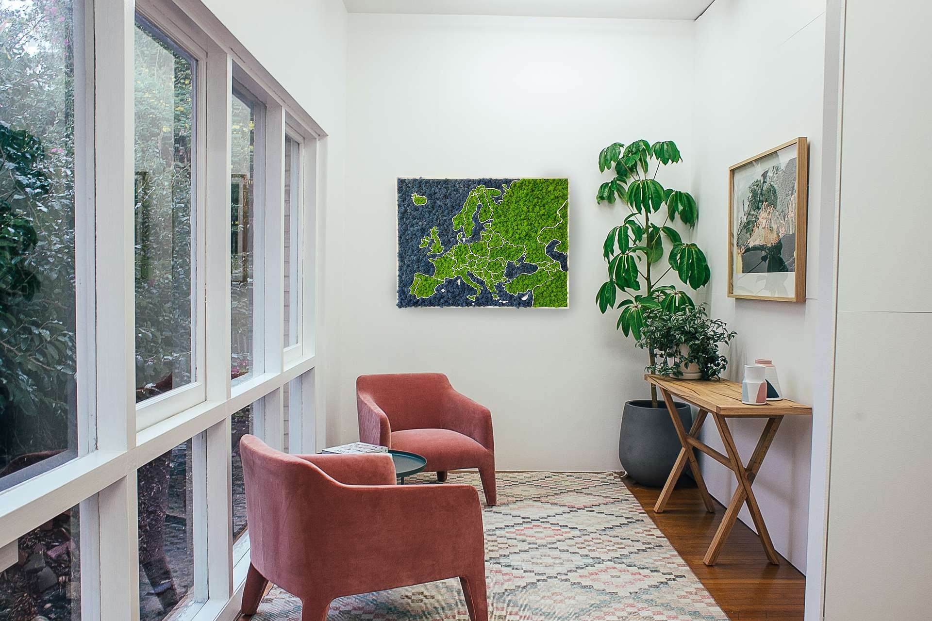 Moss 3D Map of Europe - natural Nordic lichen