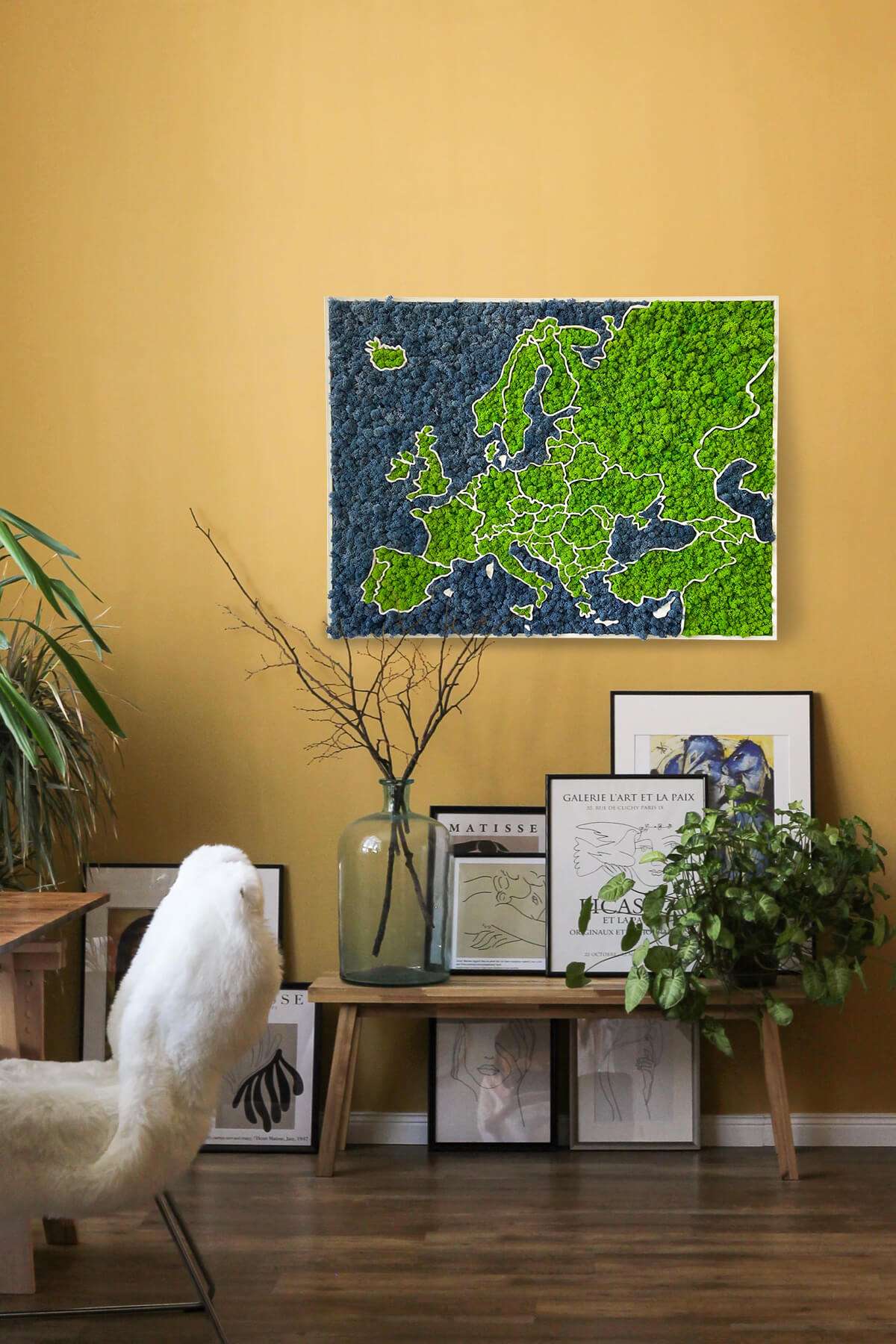 Moss 3D Map of Europe - natural Nordic lichen