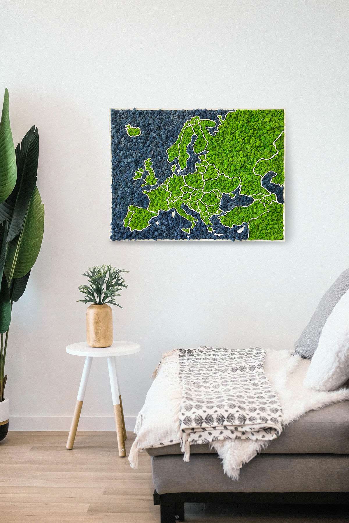Moss 3D Map of Europe - natural Nordic lichen