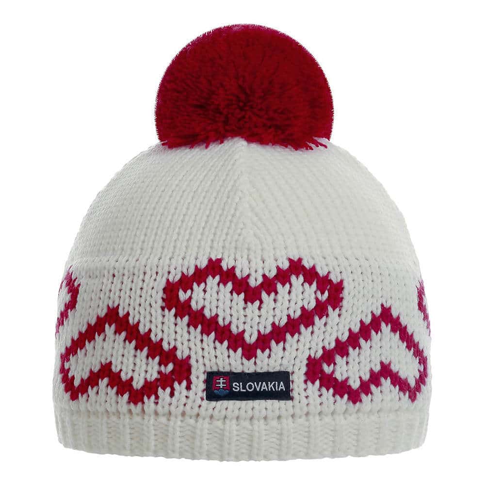 SportCool Women's Beanie with pom pom Čičmany pattern (285)