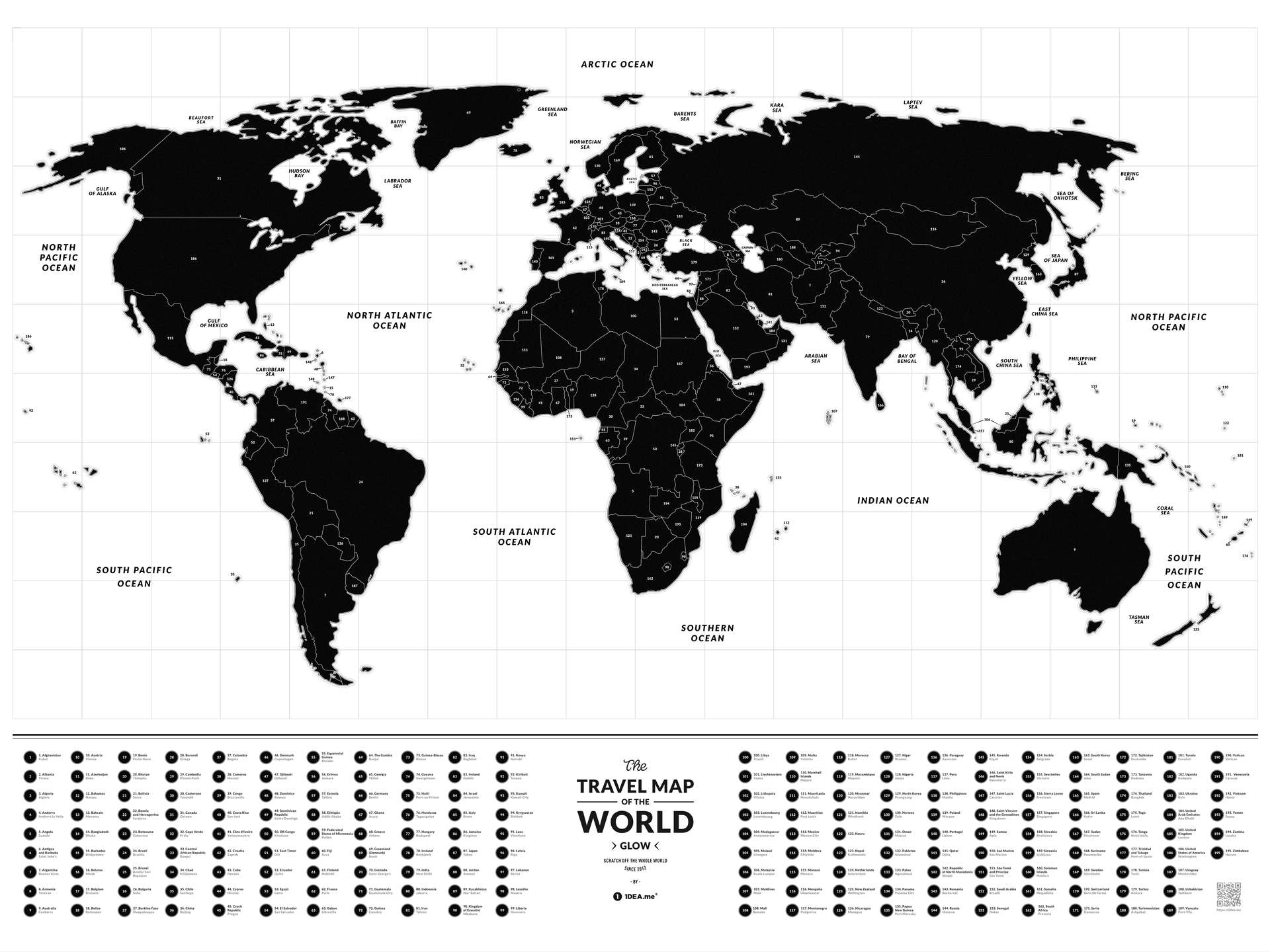 Scratch-off Travel Map Glow World