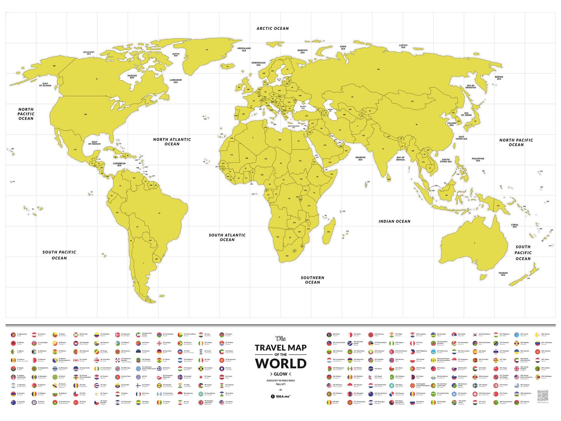 Scratch-off Travel Map Glow World
