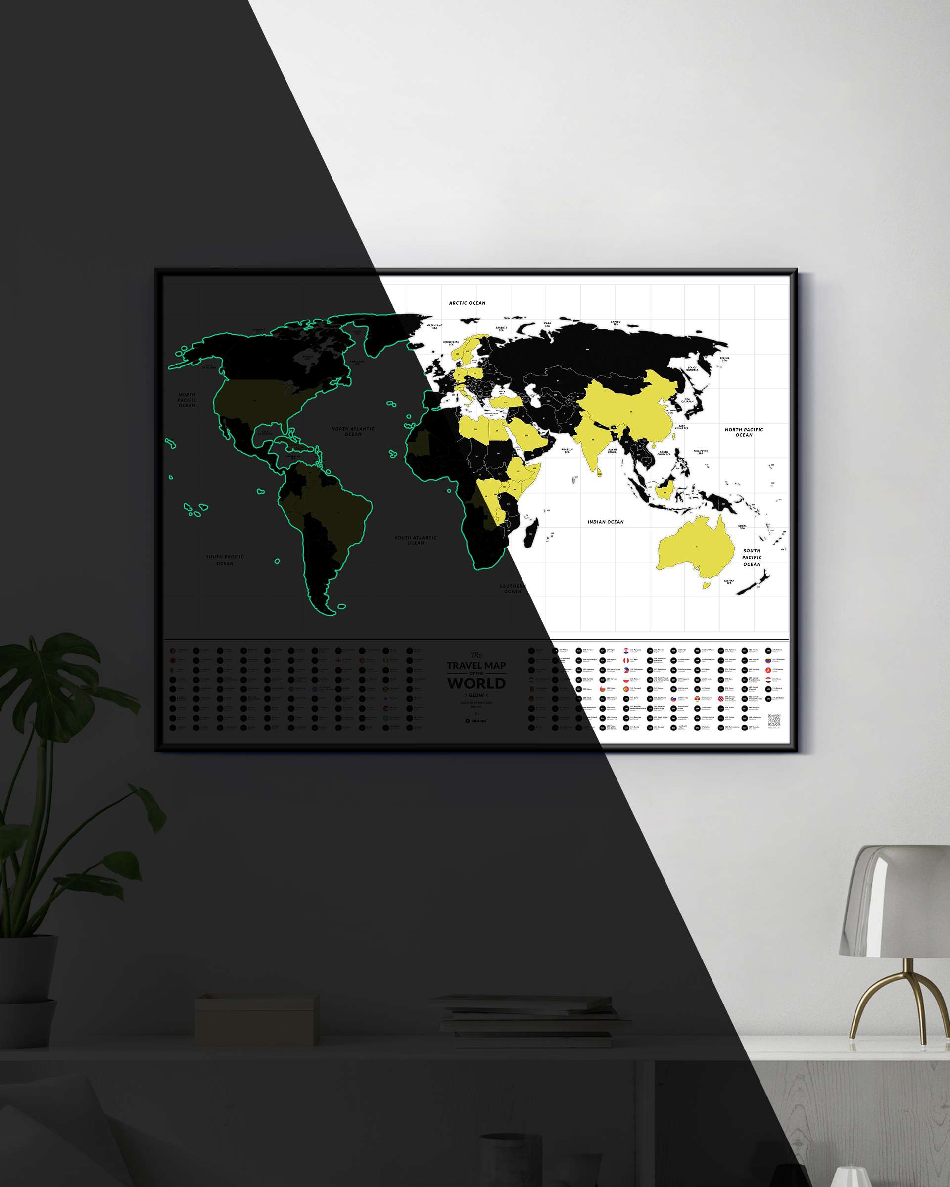 Scratch-off Travel Map Glow World