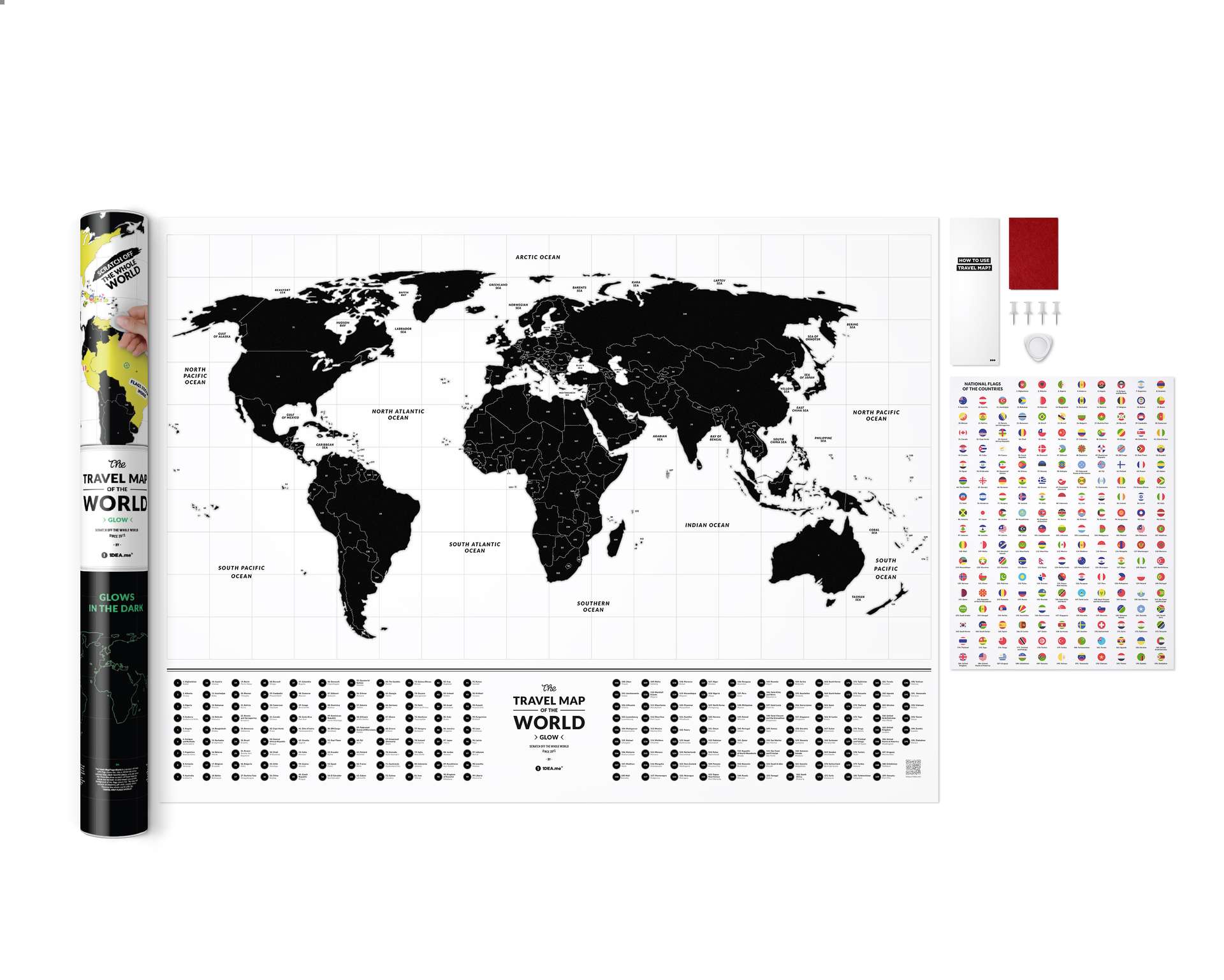 Scratch-off Travel Map Glow World