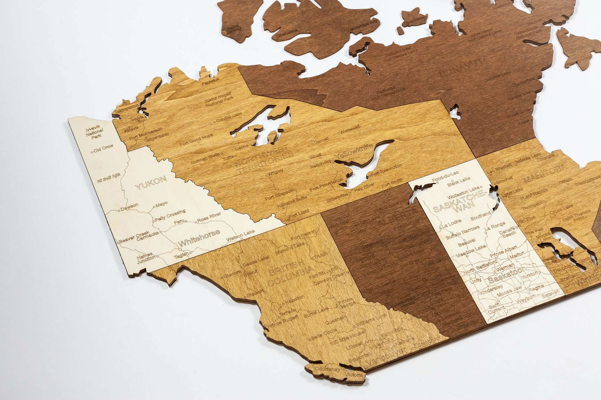 Wooden Map of Canada