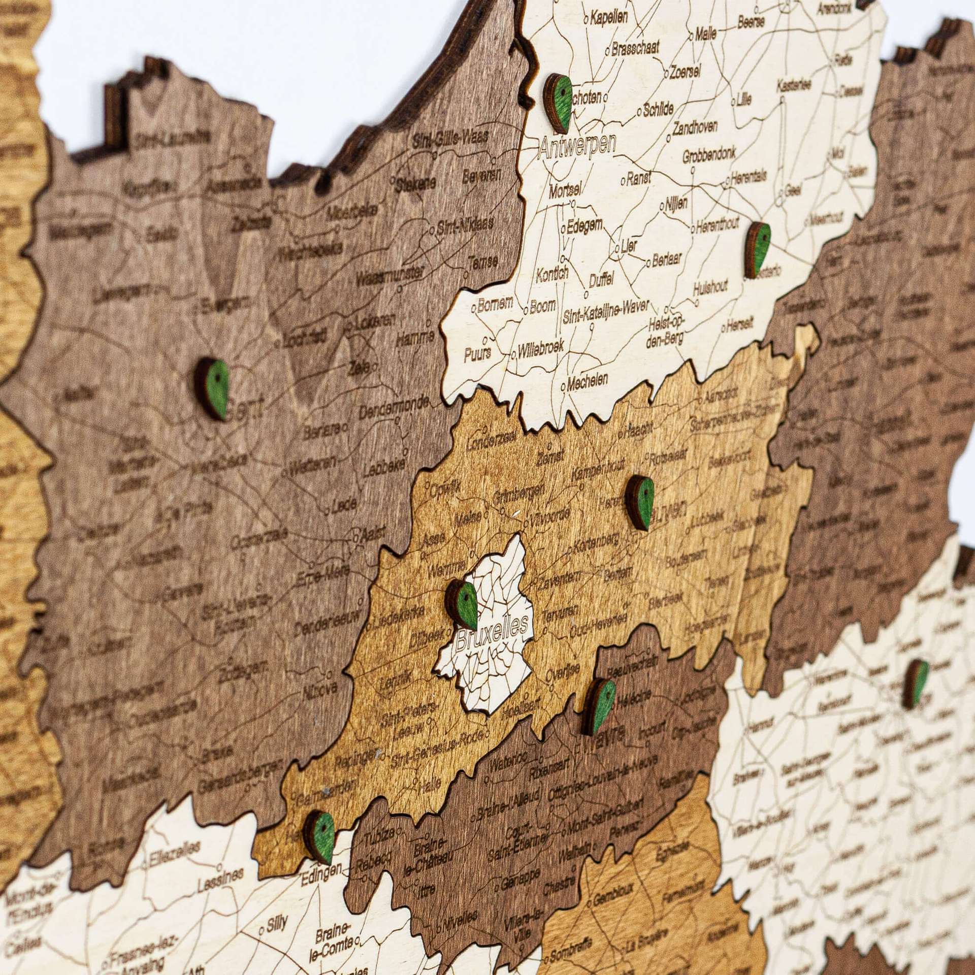 Wooden Map of Belgium