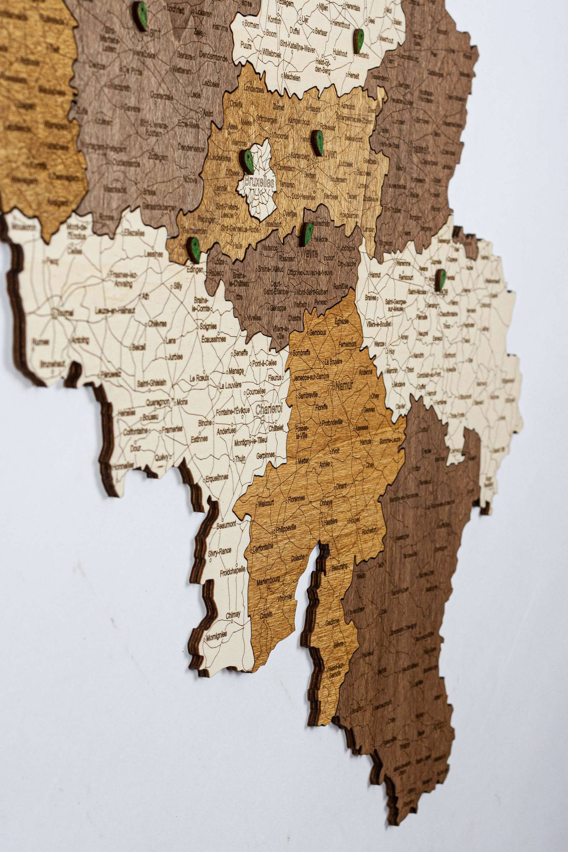 Wooden Map of Belgium